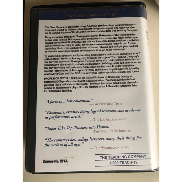 SHAKESPEARE: The Word and the Action Part I& II by Prof. Peter Saccio Vintage - Picture 2 of 8